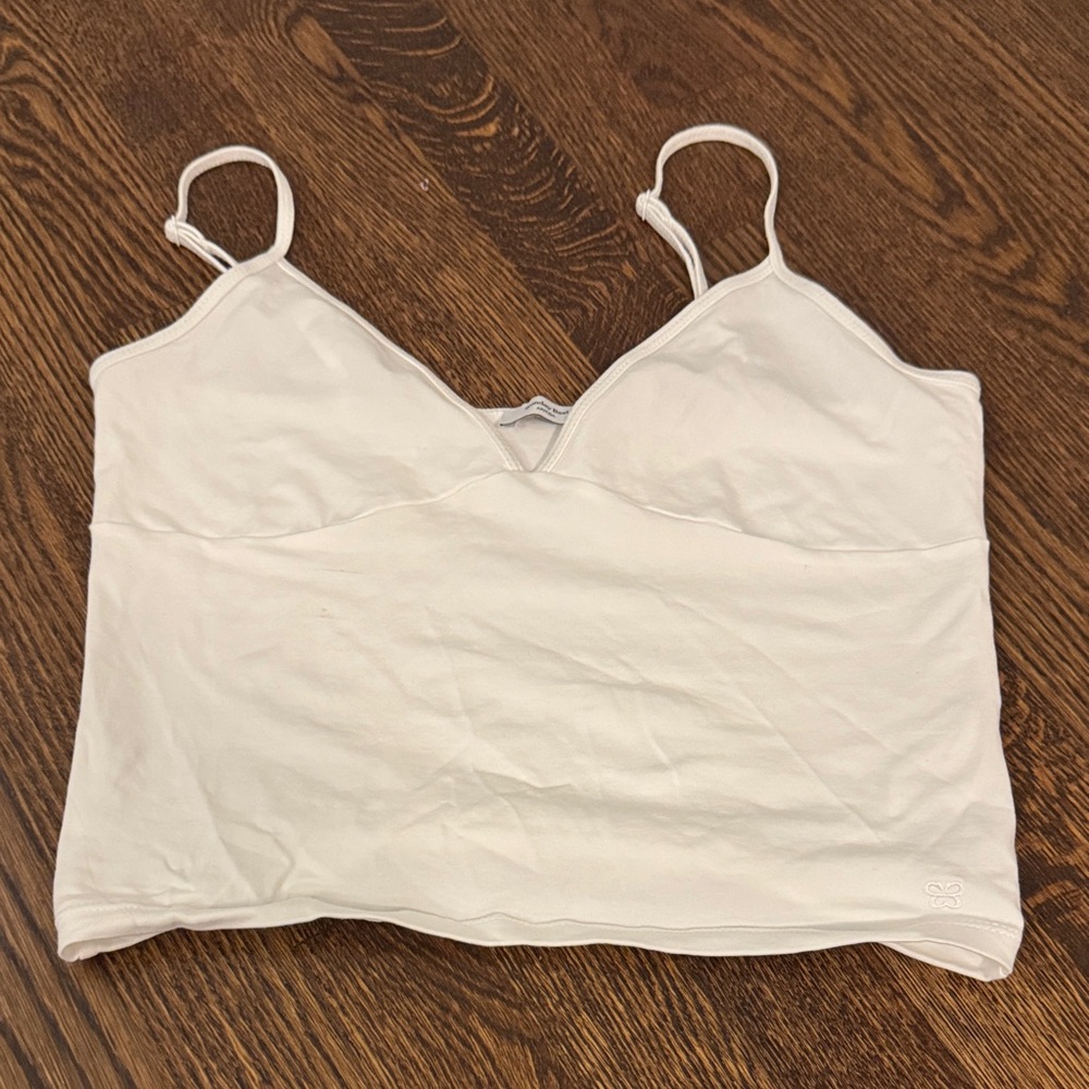 Aritzia White Cream Tank Top with Spaghetti Straps